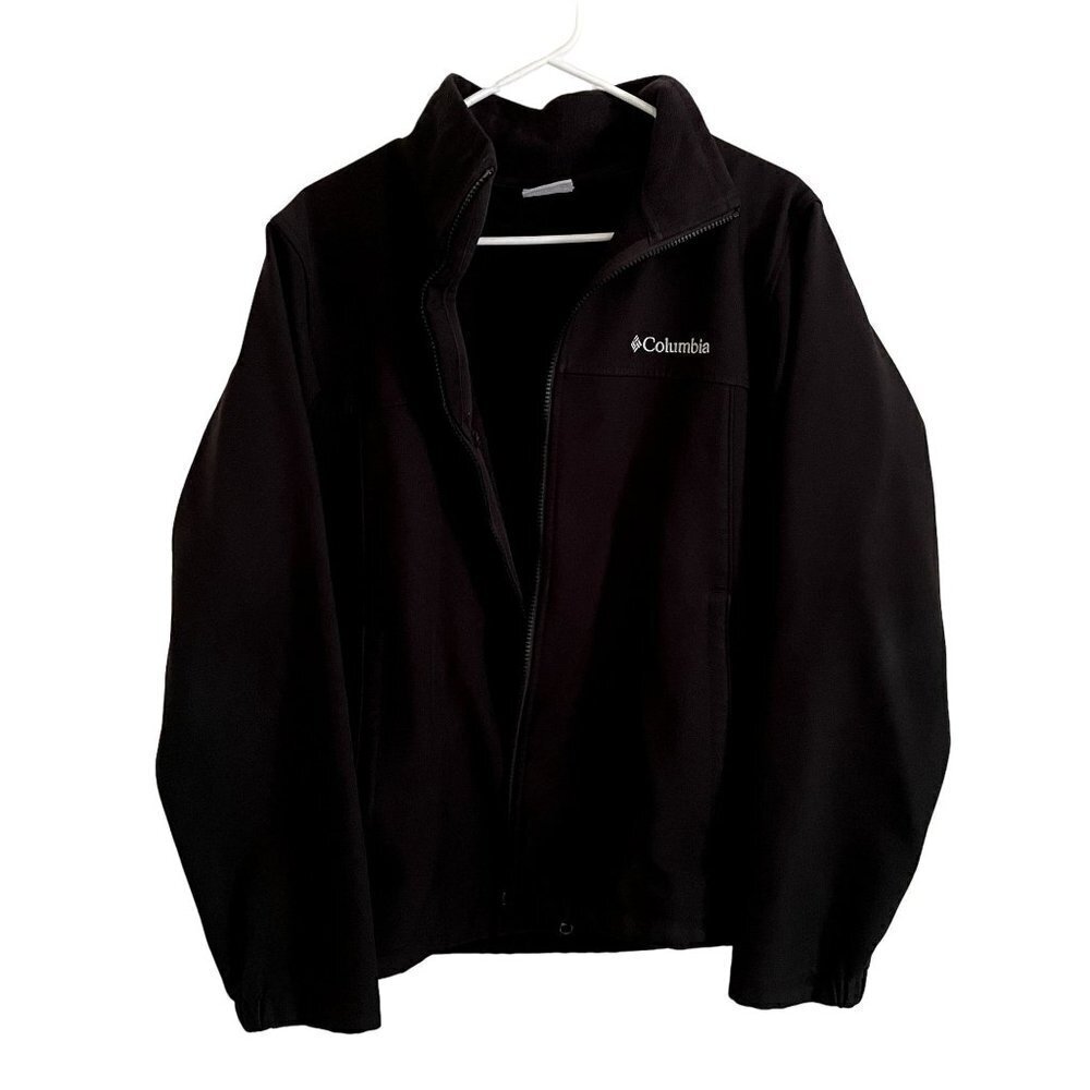 Columbia black long sleeved full zip fleece sweater jacket comfortable warm